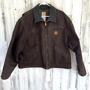 Carhartt Men’s J97 Blanket Lined Detroit Jacket Full Zip Size XXL In Brown